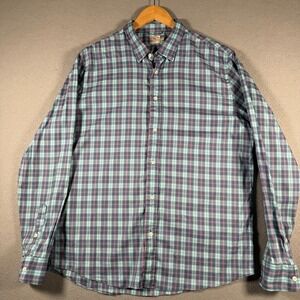 Faherty Brand Mens XL Teal Pink Plaid Long Sleeve Button Down Shirt MWS2030